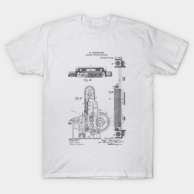 Profile Cutting Machine Vintage Patent Hand Drawing T-Shirt by TheYoungDesigns